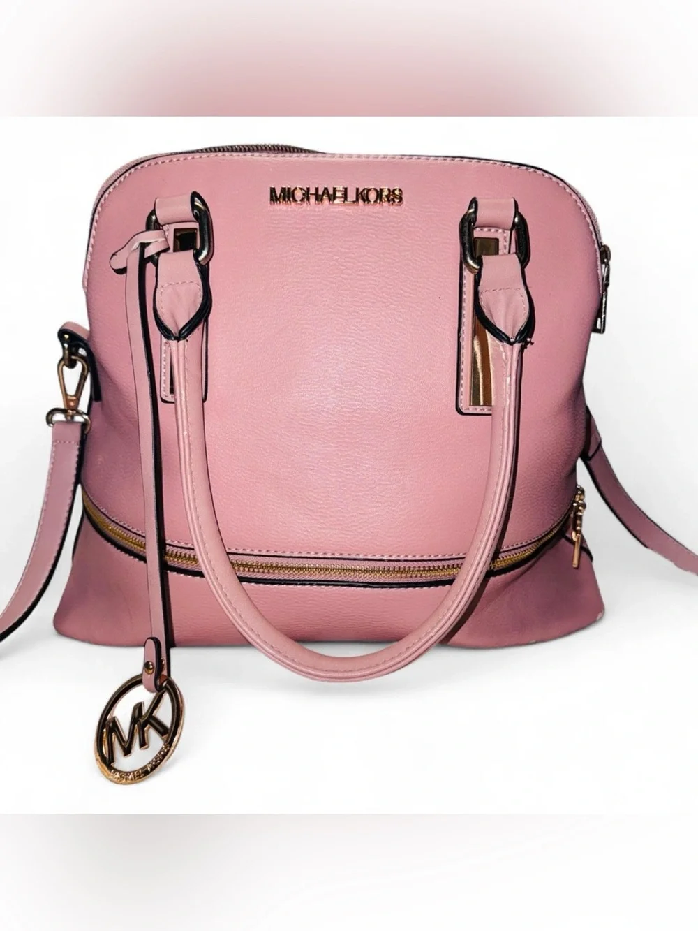 Michael Kors Blush Pink Dome Satchel with Gold Hardware
